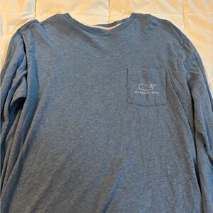 Vineyard Vines Men's Heather Blue Long Sleeve Tee